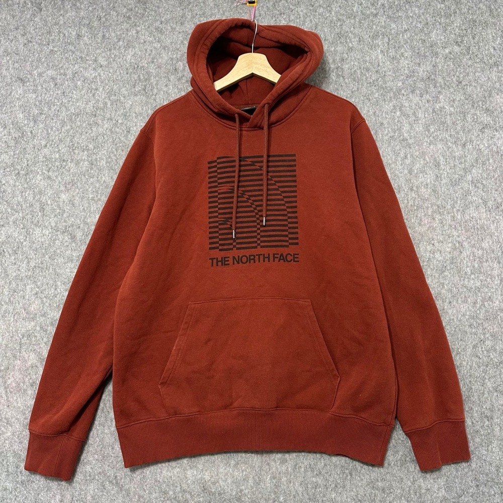 The North Face Mens Graphic Logo Hoodie Sweatshirt Orange‎ Size L Regular Fit